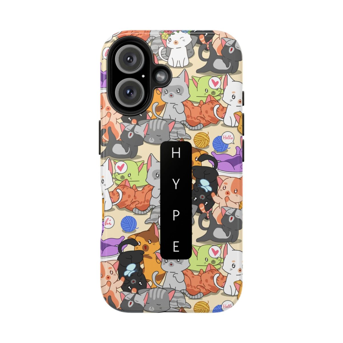 Cute Cat-Themed Tough Phone Case Iphone 16 - HYPE Design for Animal Lovers - Image 3