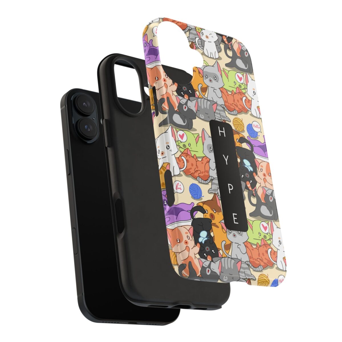 Cute Cat-Themed Tough Phone Case Iphone 16 - HYPE Design for Animal Lovers - Image 6