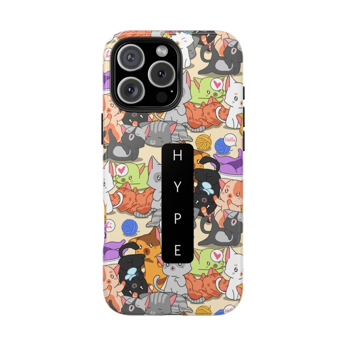Cute Cat-Themed Tough Phone Case Iphone 16 - HYPE Design for Animal Lovers - Image 2